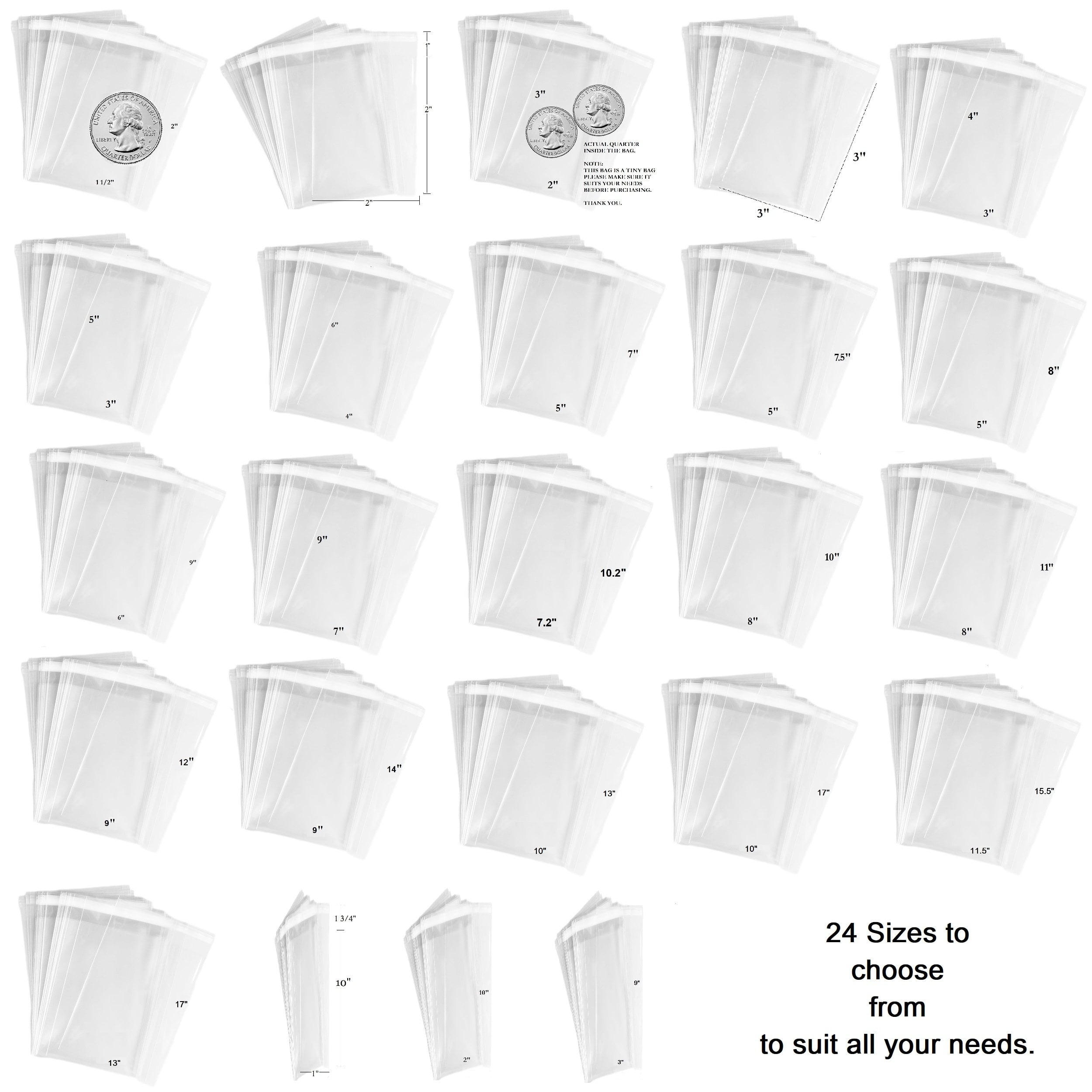 100pc 6" x 9" 2Mil Clear Flat ReSealable Food Grade Cellophane OPP