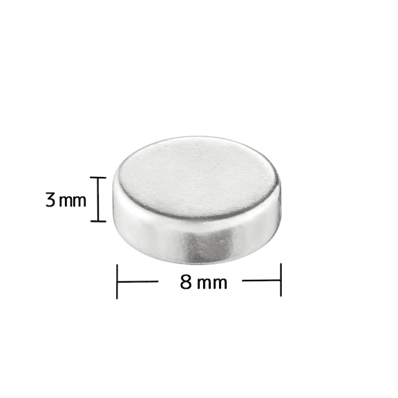 Strong Neodymium 100pc 8mm x 3mm Disc Magnets