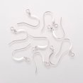 thumbnail image 1 of 100pc Brass French Earring Hooks Flat Earring Hooks Ear Wire Nickel Free with Beads and Horizontal Loop Silver 15mm Hole: 2mm Pin: 0.7mm, 1 of 2