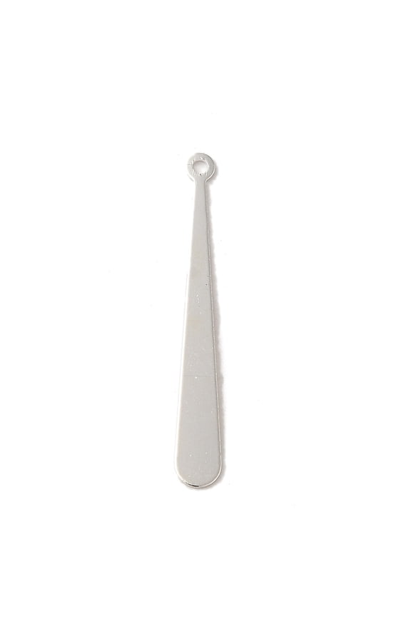 100pc Brass Pendants Cadmium Free & Lead Free Teardrop 925 Sterling Silver Plated 30x4x0.3mm Hole: 1.2mm