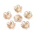 thumbnail image 1 of 100pc DIY 5-Petal Ion Plating(IP) 304 Stainless Steel Flower Bead Caps Fancy Bead Caps Golden 10x4mm Hole: 1mm, 1 of 2