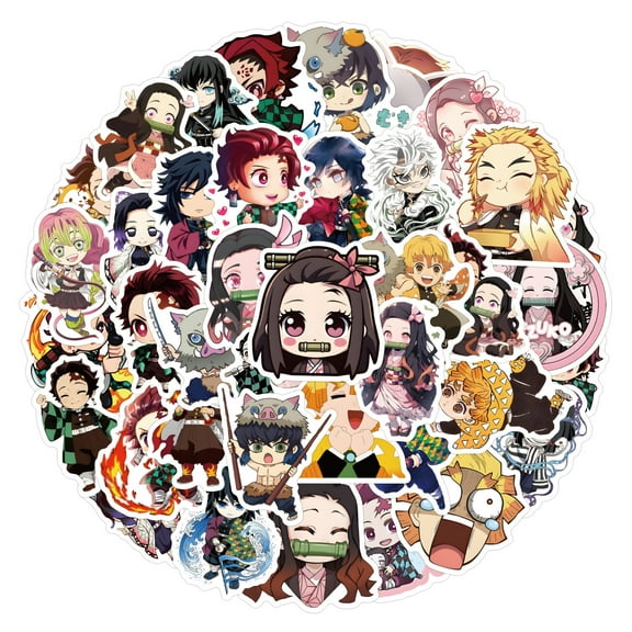100pc Demon Slayer Stickers,Cartoon Waterproof Sticker for Laptop,Anime Vinyl Decals for Water Bottle,Skateboard,Hydroflasks,Cute Gifts for Friends Girls Kids
