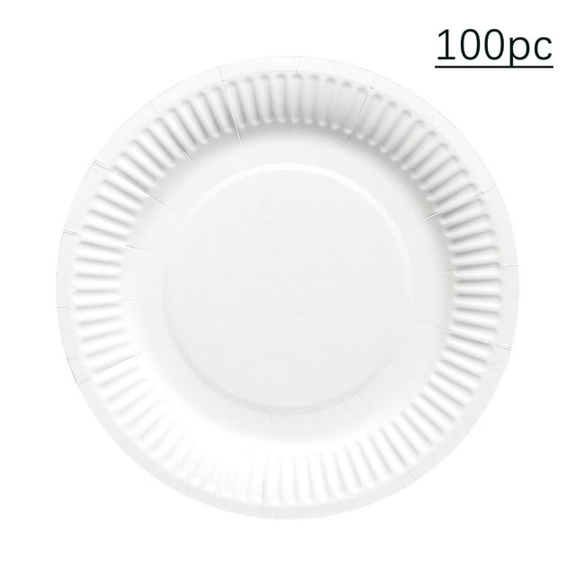 100pc Disposable Dining Plate, 9Inch Disposable Party Paper Plate