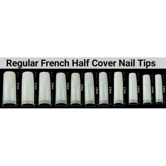 100pc Half Cover Nail Tips / French / Medium French / Flat French / French Square /Stiletto / c curve Fake False Nail tips in Bag Jargod