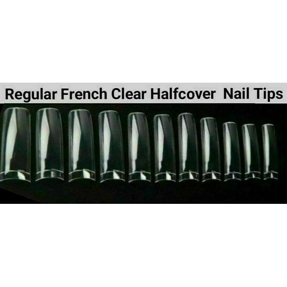 100pc Half Cover Nail Tips / French / Medium French / Flat French / French Square /Stiletto / c curve Fake False Nail tips in Bag Jargod
