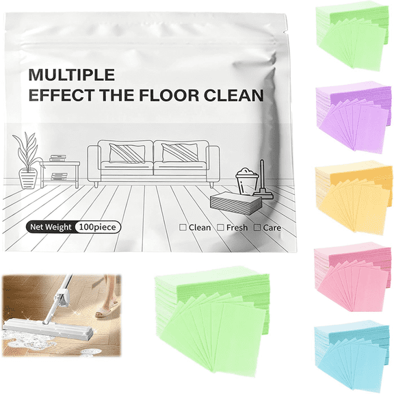100pc Floor Cleaning Tablets, Multi-Surface Concentrated Cleaner for Mopping Hardwood, Laminate, Tile & Luxury Vinyl Plank