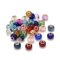 thumbnail image 1 of 100pc Glass European Beads with Golden Plated Brass Double Cores Large Hole Beads Rondelle Mixed Color 15x11mm Hole: 5mm, 1 of 5