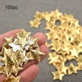100pc Gold Cloth Christmas Fivepointed White Christmas Ornaments