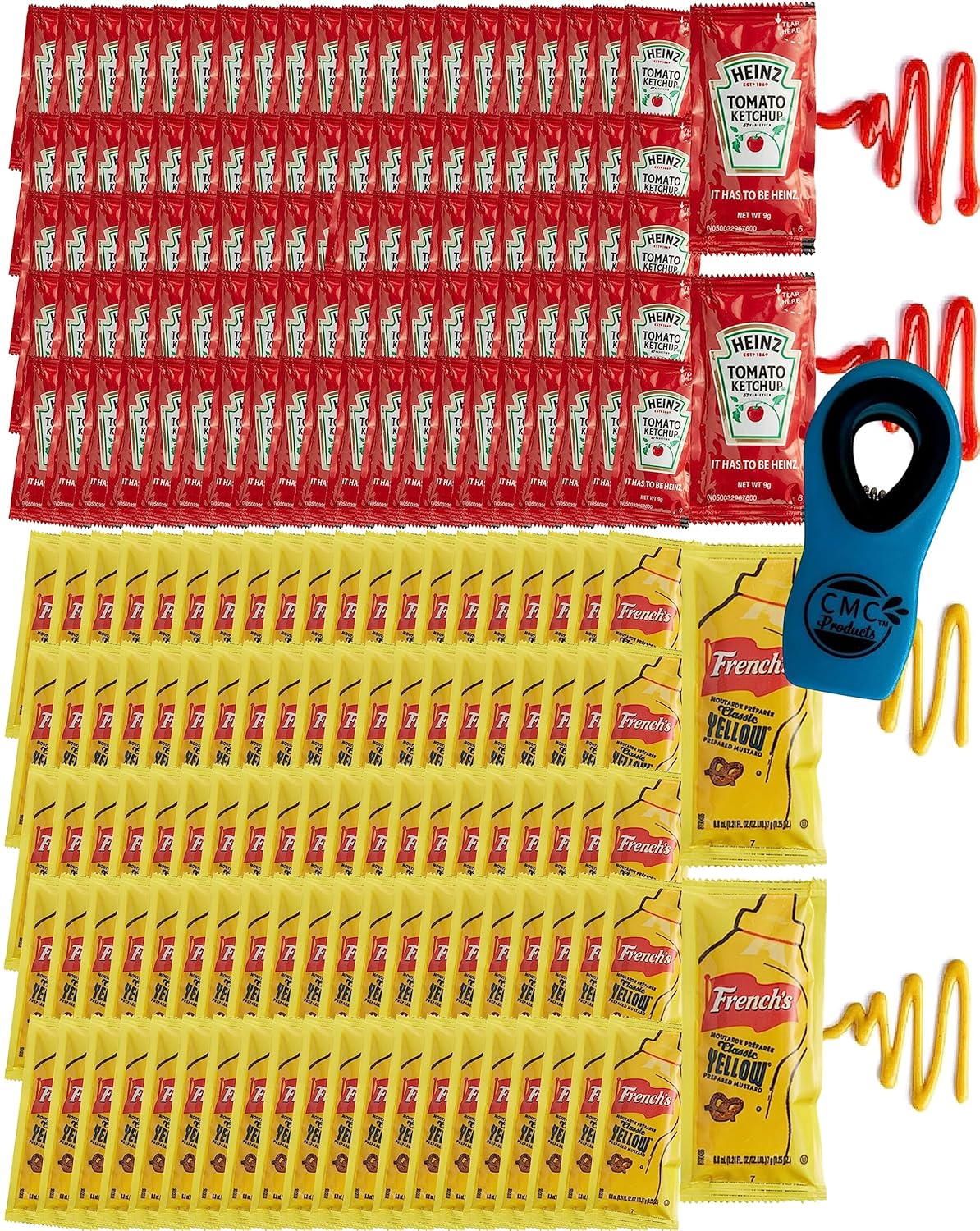 100pc Heinz Ketchup & 100pc French’s Mustard Condiments Travel Pack