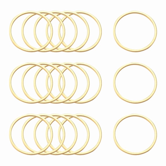 100pc Ion Plating(IP) 304 Stainless Steel Linking Ring Nickel Free Round Ring Golden 25x0.8mm