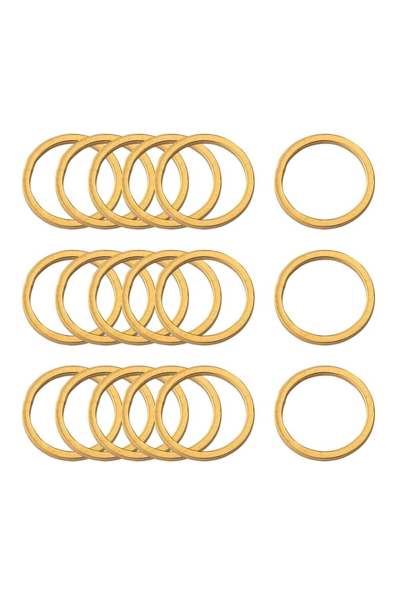 100pc Ion Plating(IP) 304 Stainless Steel Linking Ring Ring 12x0.8~1mm Real 18K Gold Plated