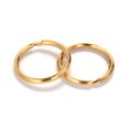 thumbnail image 1 of 100pc Ion Plating(IP) 304 Stainless Steel Split Key Rings Keychain Clasp Findings Golden 3.5x28x2.5mm, 1 of 1