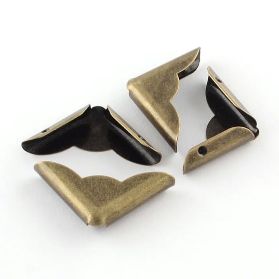100pc Iron Book Albums Menus Folders Corner Protectors Antique Bronze 22x22x6mm