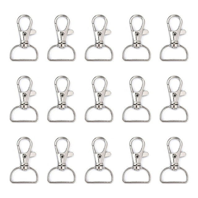 100pc Iron Swivel D Rings Lobster Claw Clasps Swivel Snap Hook for