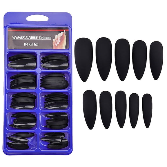 100pc Long Coffin Press on Nails Matte Ballerina False Fake Nails Artifical Fingernails Acrylic Nail Tips Manicure Extension Decor for Women Girls