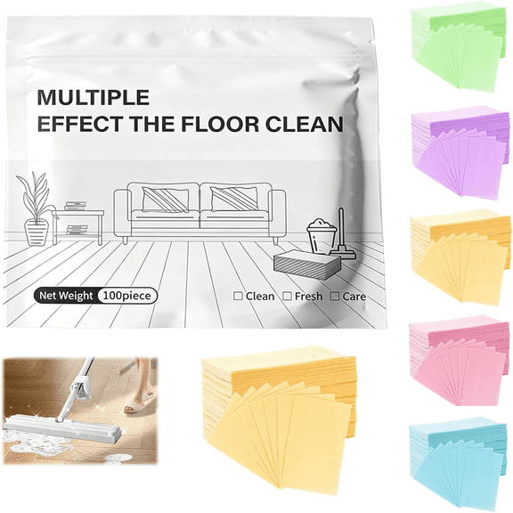 100pc Multi-Surface Floor Cleaning Tablets, Concentrated Mopping Solution for Luxury Vinyl Plank, Hardwood, Tile & Laminate