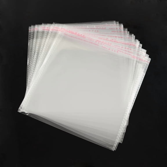 100pc OPP Cellophane Bags Square Clear Unilateral 16x16cm Thickness: 0.035mm Inner Measure: 13.5x16cm