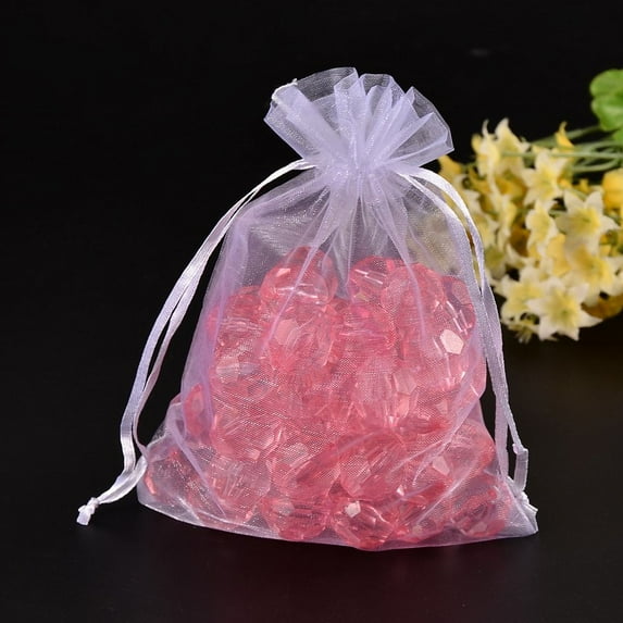 100pc Organza Bags Rectangle White 18x13cm