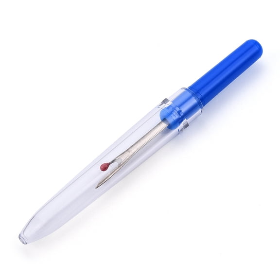 100pc Plastic Handle Iron Seam Rippers Platinum Metal Color Blue 89x10mm