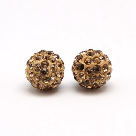 100pc Polymer Clay Rhinestone Beads Pave Disco Ball Beads Grade A Round PP9 Lt.Col.Topaz PP9(1.5~1.6mm) 6mm Hole: 1.2mm