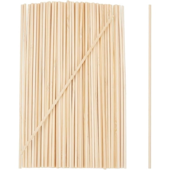 100pc Round Bamboo Sticks Dowel Rods for Children Toy Building Model Material Supplies PapayaWhip 15x0.3cm