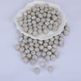 thumbnail image 1 of 100pc Round Silicone Focal Beads Chewing Beads For Teethers DIY Nursing Necklaces Making Light Grey 15mm Hole: 2mm, 1 of 3