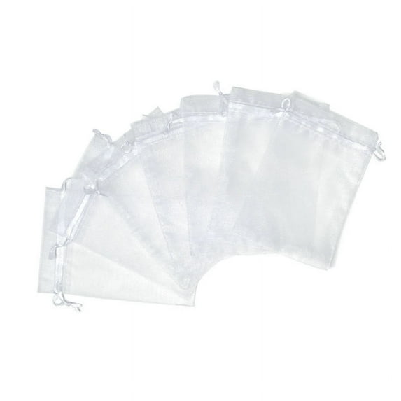 100pc Solid Color Transparent Mesh Bag Bird-proof Fruit Mesh Bag Pearl Shave Pocket Drawstring Jewelry Bag