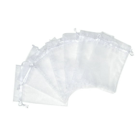 100pc Solid Color Transparent Mesh Bag Bird-proof Fruit Mesh Bag Pearl Shave Pocket Drawstring Jewelry Bag