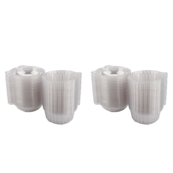 100pc Stackable Cupcake Containers - Individual Airtight Holders with Connected Deep Dome Lids, Secure Single-Serve Packaging for Freshness