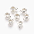 thumbnail image 1 of 100pc Tibetan Style Alloy Tube Bails Loop Bails Lead Free and Cadmium Free Rondelle Silver 8x5mm Hole: 2mm 5mm Inner Diameter, 1 of 2