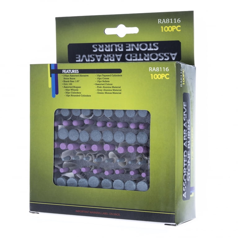 56 Pcs 1/8 Shank Abrasive Mounted Stone Rotary Tool