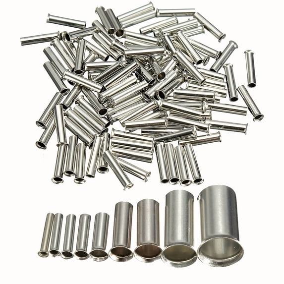 100pcs 0.5mm²-35mm² / 22-2 AWG Non-Insulated Wire Connector Sleeves Cable Terminals Copper Bare Tinned Crimp Terminals