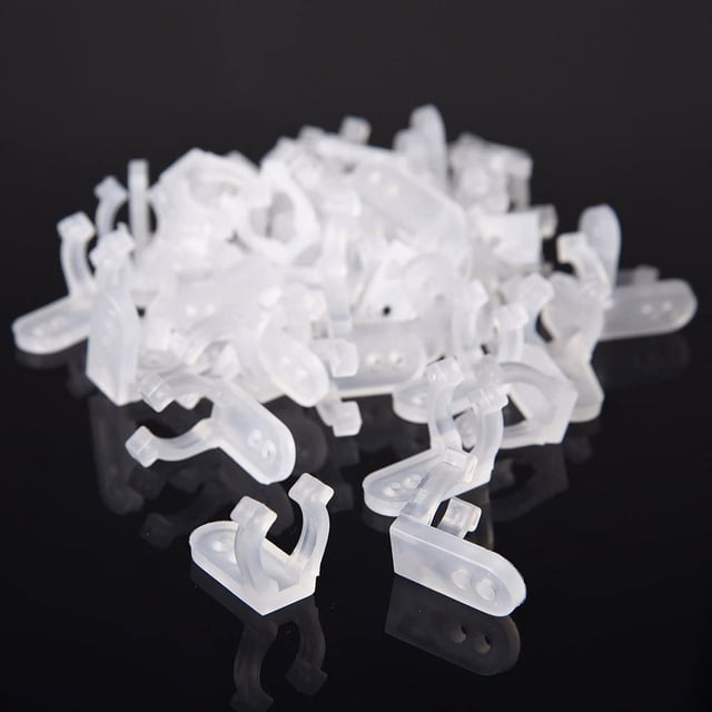 100pcs 1/2" 13mm Clear PVC LED Rope Wall Mounting Clips Accessories Acc