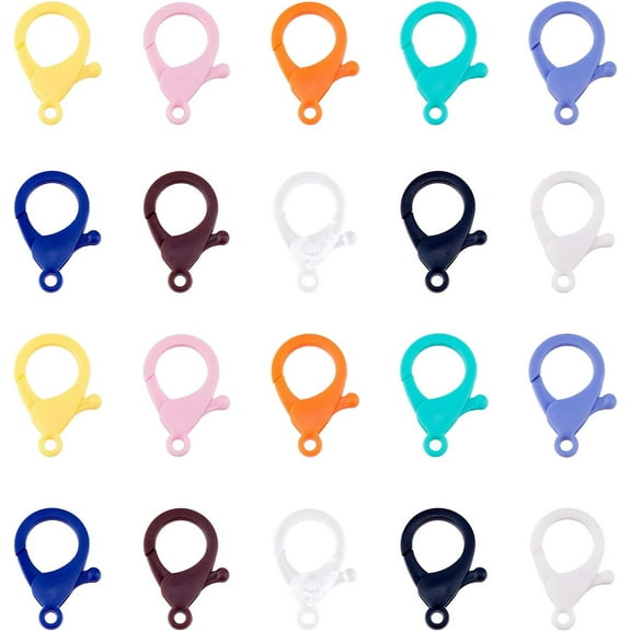 100pcs 10 Colors Plastic Lobster Claw Clasps Swivel Lobster Claw Clasp Purse Hardware for Key Chain Ring Toy Chain Clasp DIY Handmade Crafts DIY