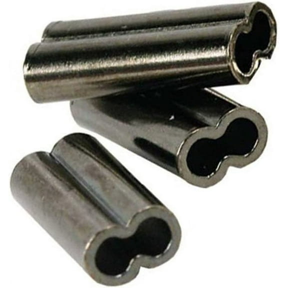 100pcs 100% Brass High Strength Double Barrel Crimp Sleeves Copper Tube Finish Connector Kit (1.8mm Inner Diameter)