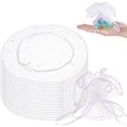 thumbnail image 1 of 100pcs 100 pcs Organza Bags Diameter 26cm Round Drawstring Organza Bags Jewelry Gift Pouches with Sequins for Birthday Wedding Party Baptism White, 1 of 9
