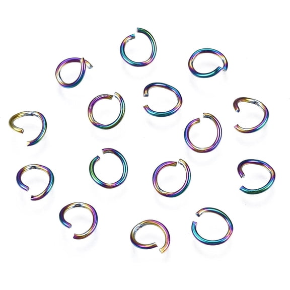 100pcs 100Pcs Open Jump Rings 304 Stainless Steel Jump Rings Rainbow Color O Ring Connectors 20 Gauge Chainmail Rings for Earring Bracelet Necklace Jewelry Keychain DIY Craft Making