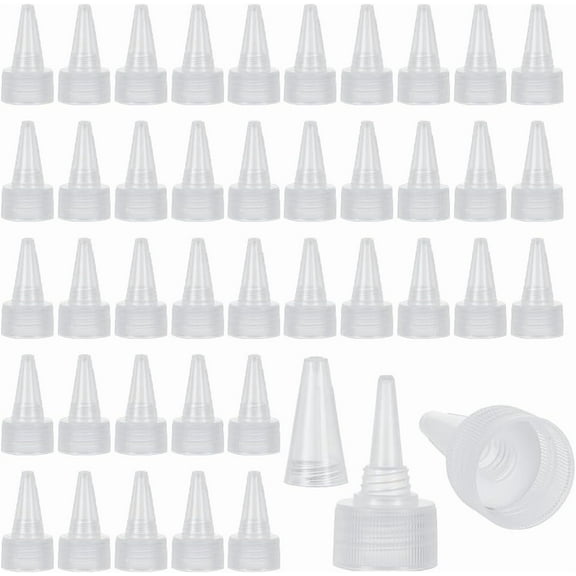 100pcs 100pcs 24/410 Squeeze Bottle Caps Clear Bottles Cap Replacement 0.9 Inch ID Plastic Bottle Squeezing Heads Plastic Twist Caps for Squeeze Bottles Dispensing Cap