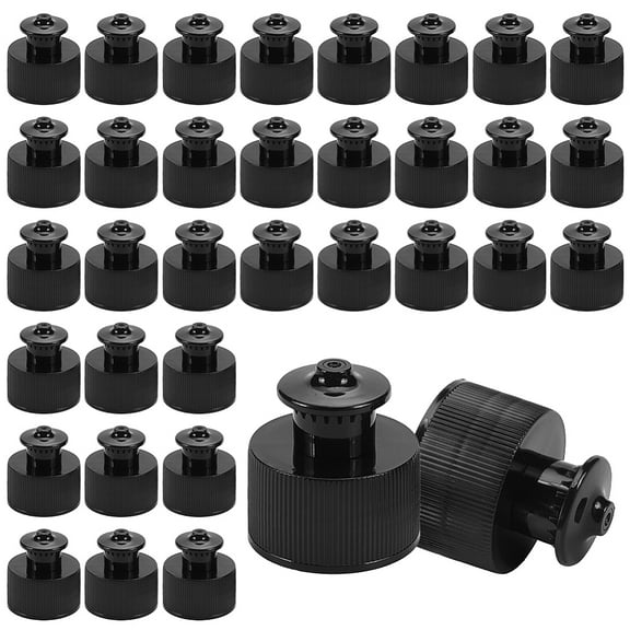 100pcs 100pcs Black Plastic Push Pull Replacement Caps 1.1 Inch Inner Diameter Twisted Sport Bottle Lid Plastic Water Bottle Cap for Water Bottle Replacement Tops Sport Bottle Lid Plastic