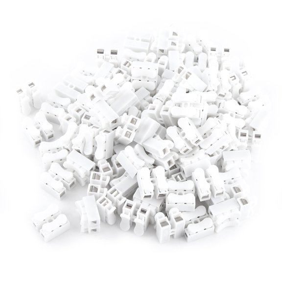 100pcs 10A 220V 2 Pin Push Quick Wire Cable Connector White Wiring Terminal