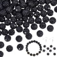 thumbnail image 1 of 100pcs 10mm Black Rhinestones Beads Pave Disco Ball Clay Beads Polymer Clay Rhinestone Beads Round Crystal Beads for Bracelet Necklace Earring Jewelry Making Halloween Christmas Decor, 1 of 9