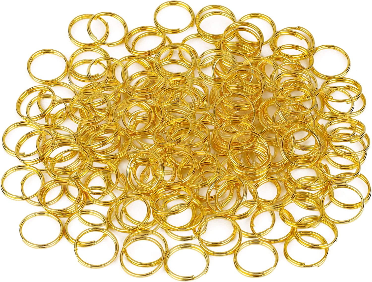 100pcs 10mm Gold Plated Split Rings Smooth Round Edge Keychain Ring ...