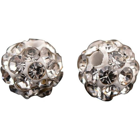 100pcs 10mm Green Rhinestone Beads for St. Patrick”s Day Pave Disco Ball Clay Beads Polymer Clay Ball Beads Crystal Diamond Beads for Necklace Making Christmas