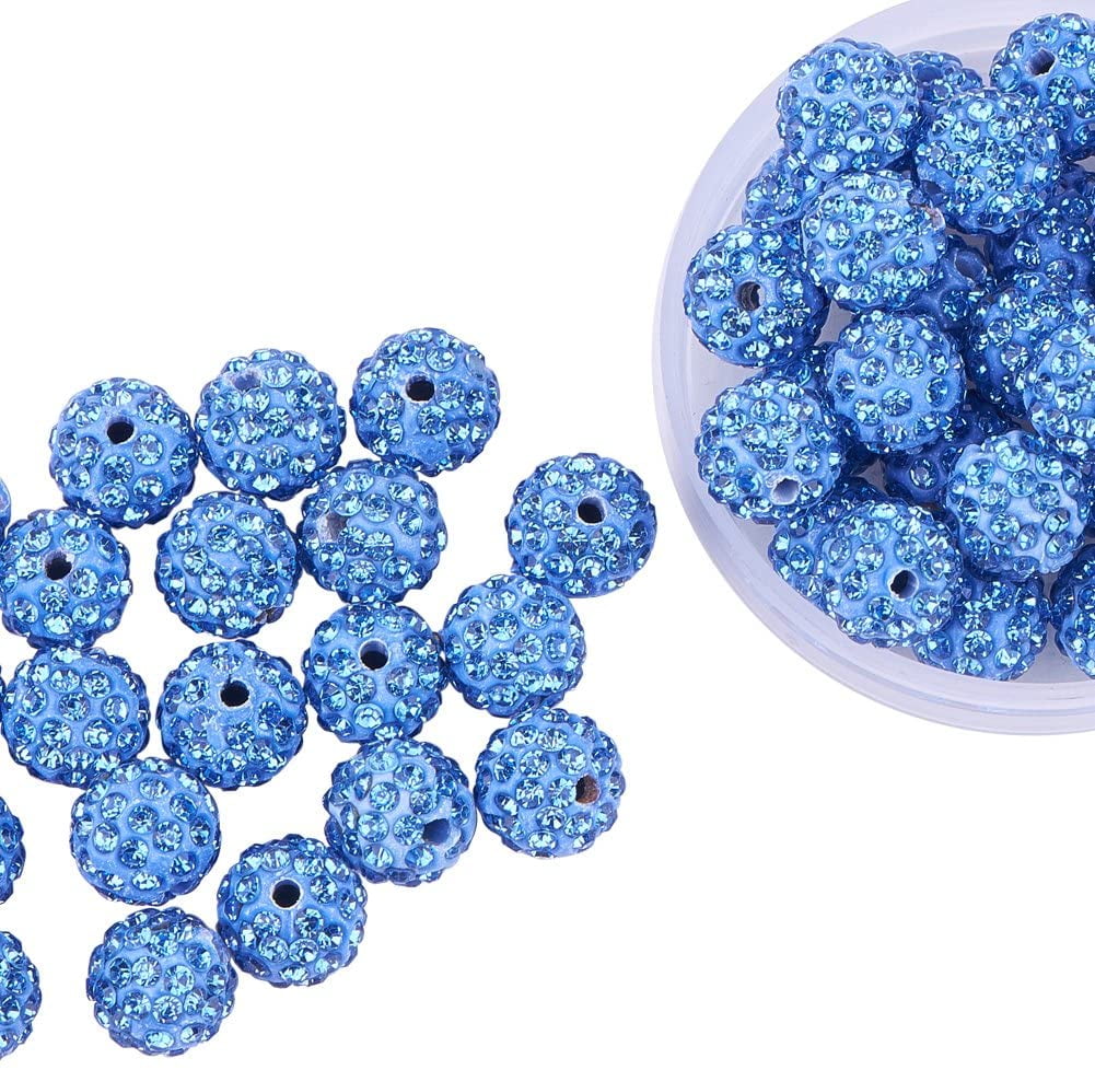 Artificial Crystal Rhinestones Pave Disco Ball Beads Mixed - Temu