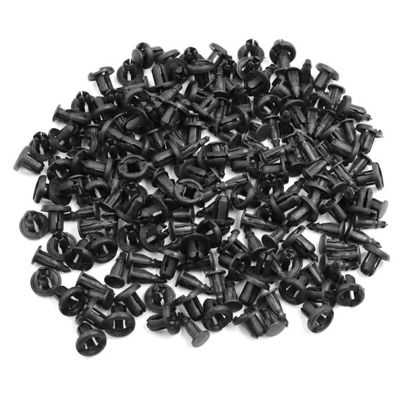 100pcs 11mm Hole Black Car Fender Plastic Rivets Push Pin Fastener Clips