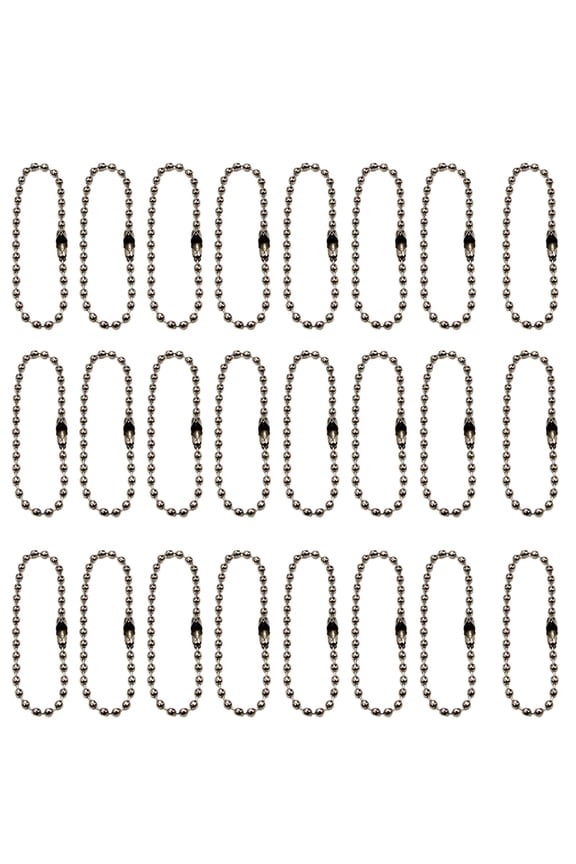 100pcs 12cm Bead Chains Connector Clasp, Ball Chain Keychain Tag Key Rings, Diameter Adjustable Metal Bead Steel Chain for Jewelry Finding Making Accessories