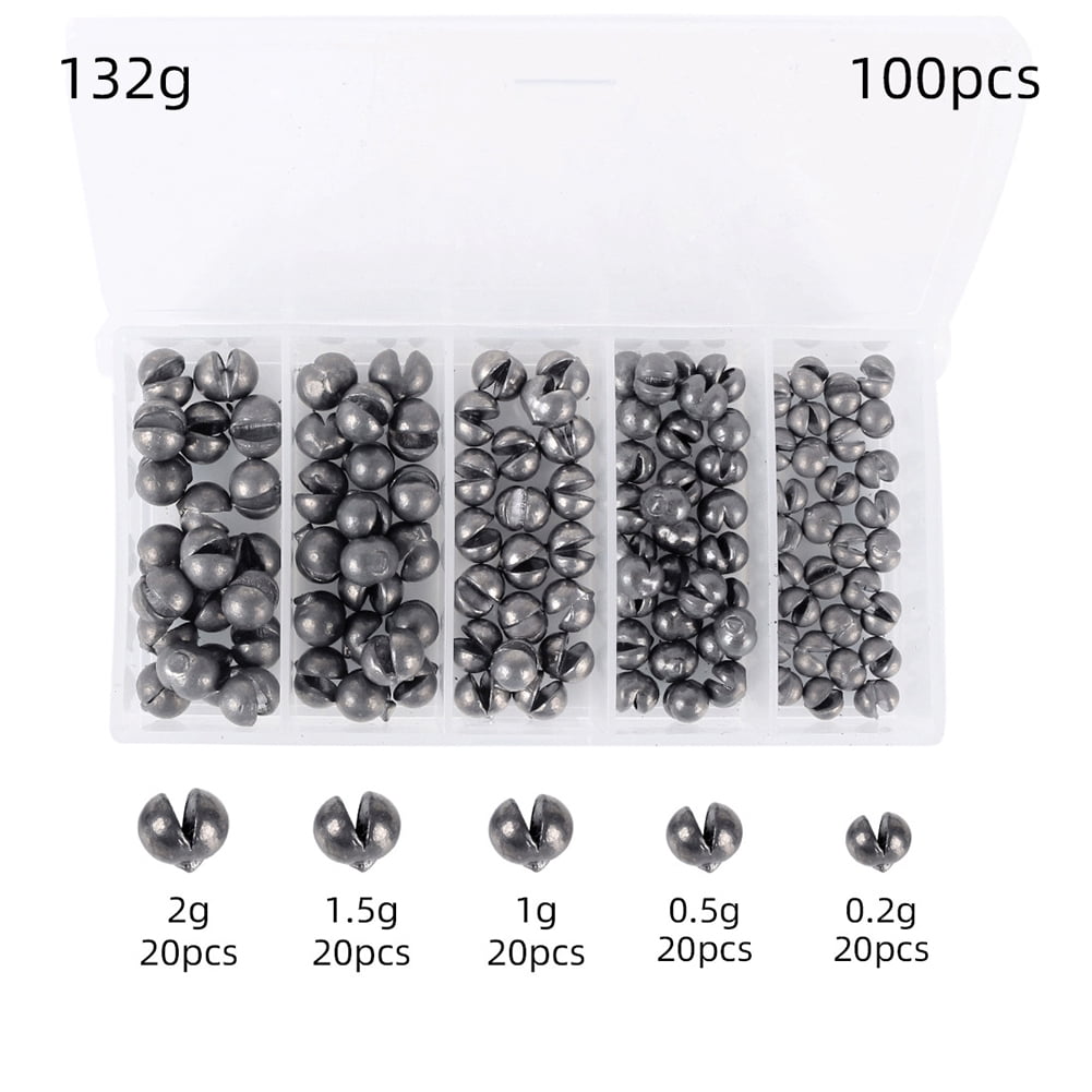 500-Piece Split Shot Fishing Weights Removable Lead Sinkers (8