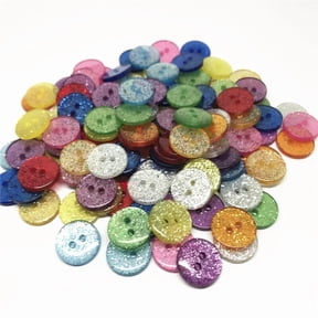 100pcs 13mm/15mm Glitter Resin Round Mixed Buttons for Clothing 2 Holes Sewing Sparkle Accessories Scrapbooking Embellishments