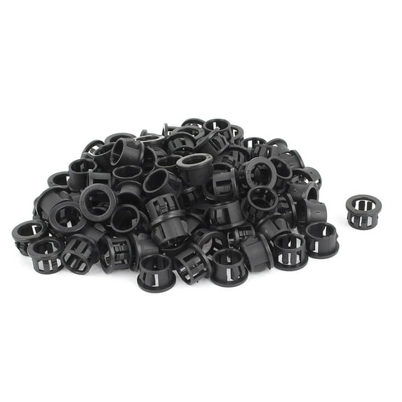 100pcs 14mm Mounted Dia Snap in Cable Bushing Grommet Protector Black