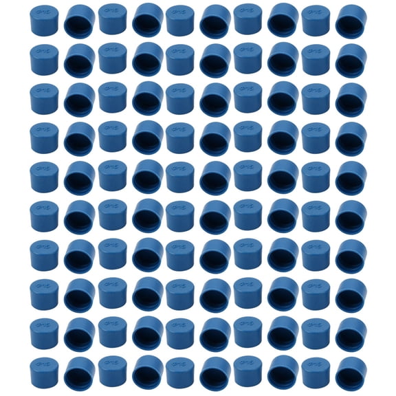 100pcs 15mm Inner Dia PE Plastic End Cap Bolt Thread Protector Tube Cover Blue